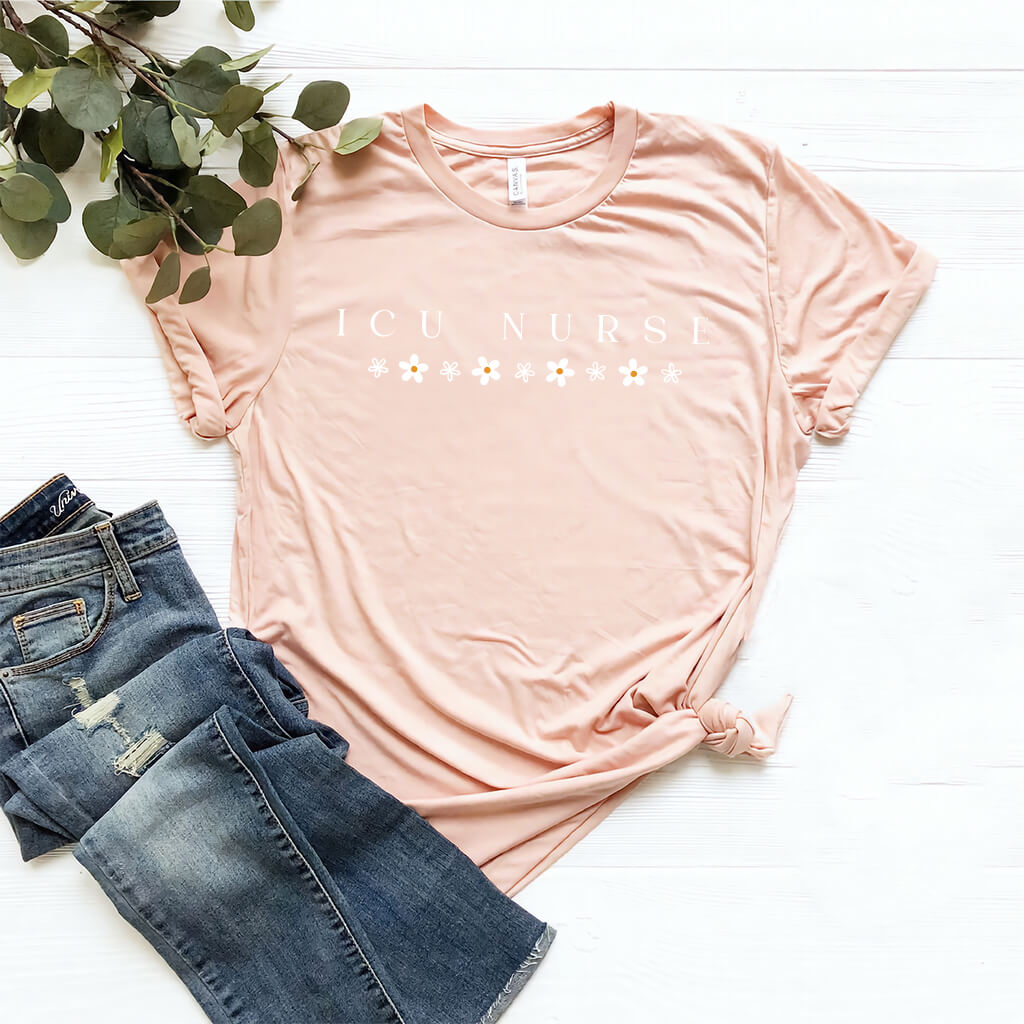 ICU Nurse Flowers Tee | Intensive Care Unit