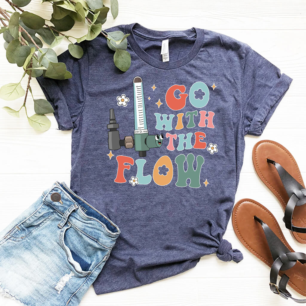 Go with the Flow Funny ICU Nurse Shirt - Intensive Care Unit Tee