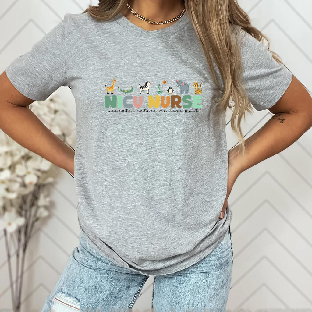 NICU Nurse T-shirt with Funny Animals