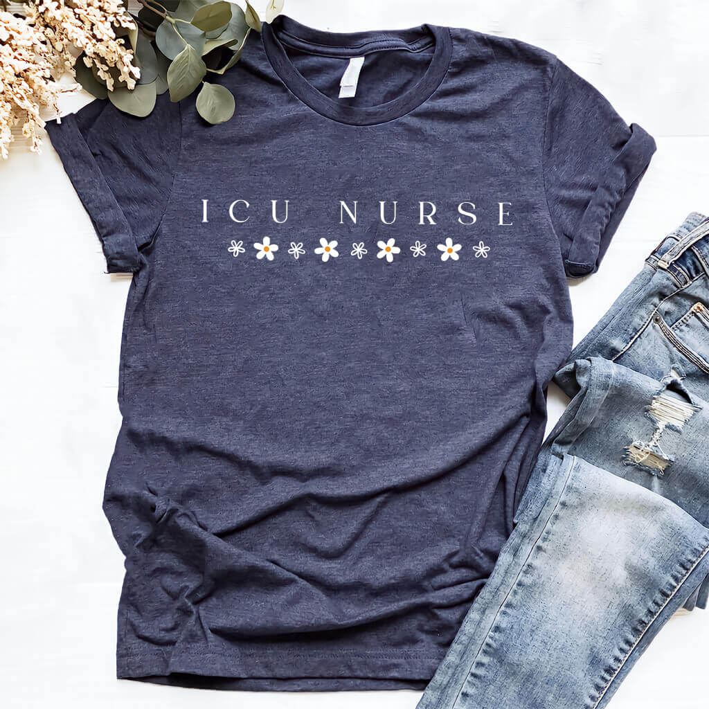 ICU Nurse Flowers Tee | Intensive Care Unit