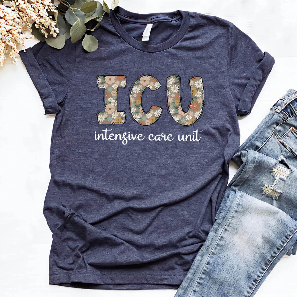 ICU Nurse Floral T-shirt