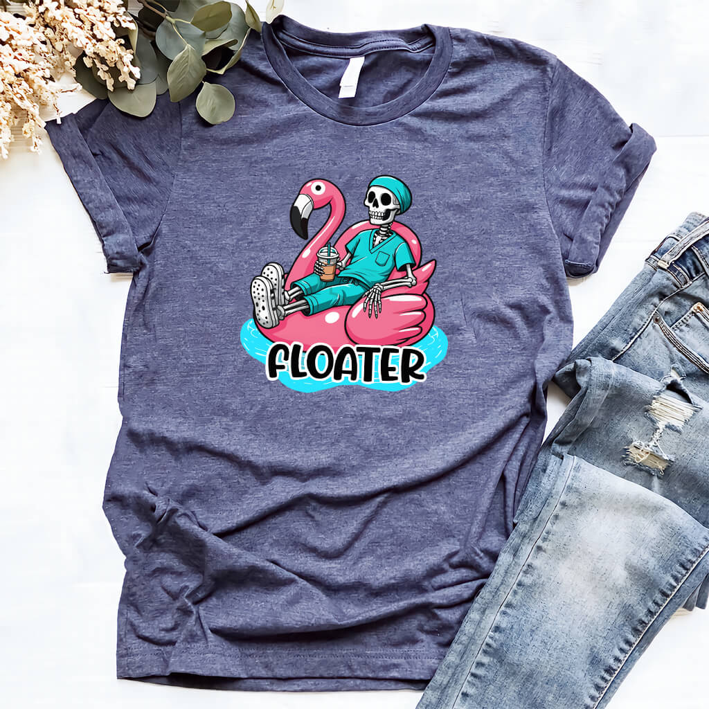 Floater Nurse Skull T-shirt - Funny Flamingo Tee