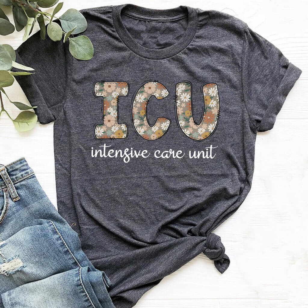 ICU Nurse Floral T-shirt