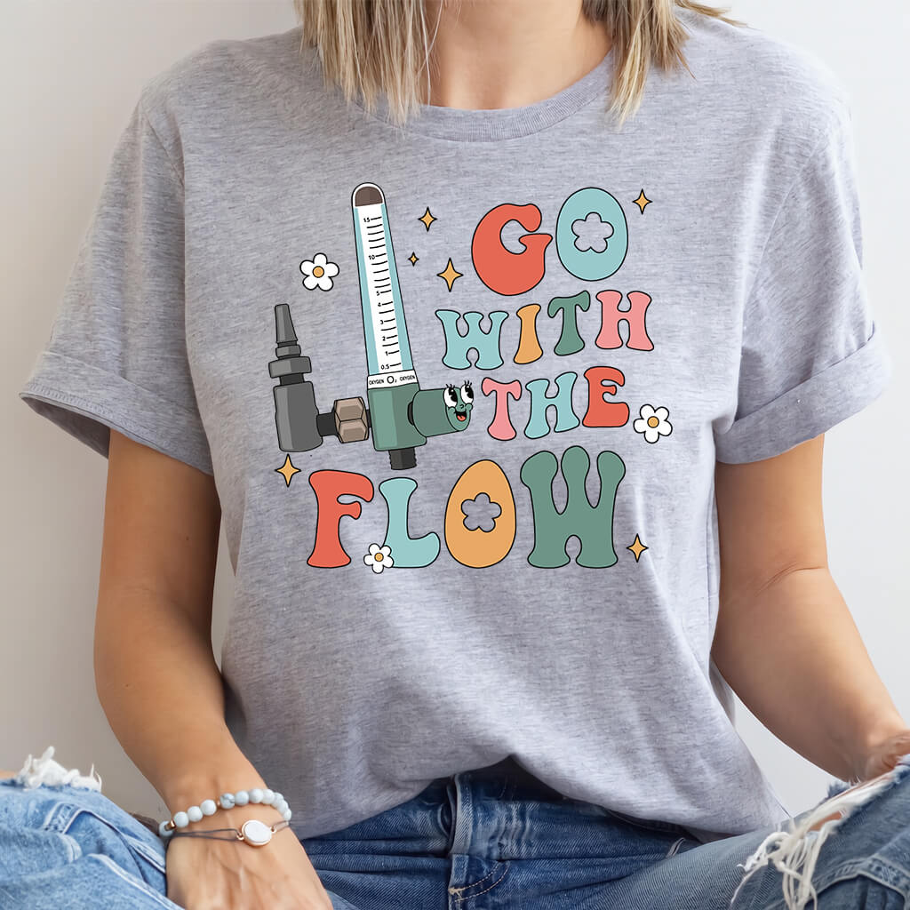 Go with the Flow Funny ICU Nurse Shirt - Intensive Care Unit Tee