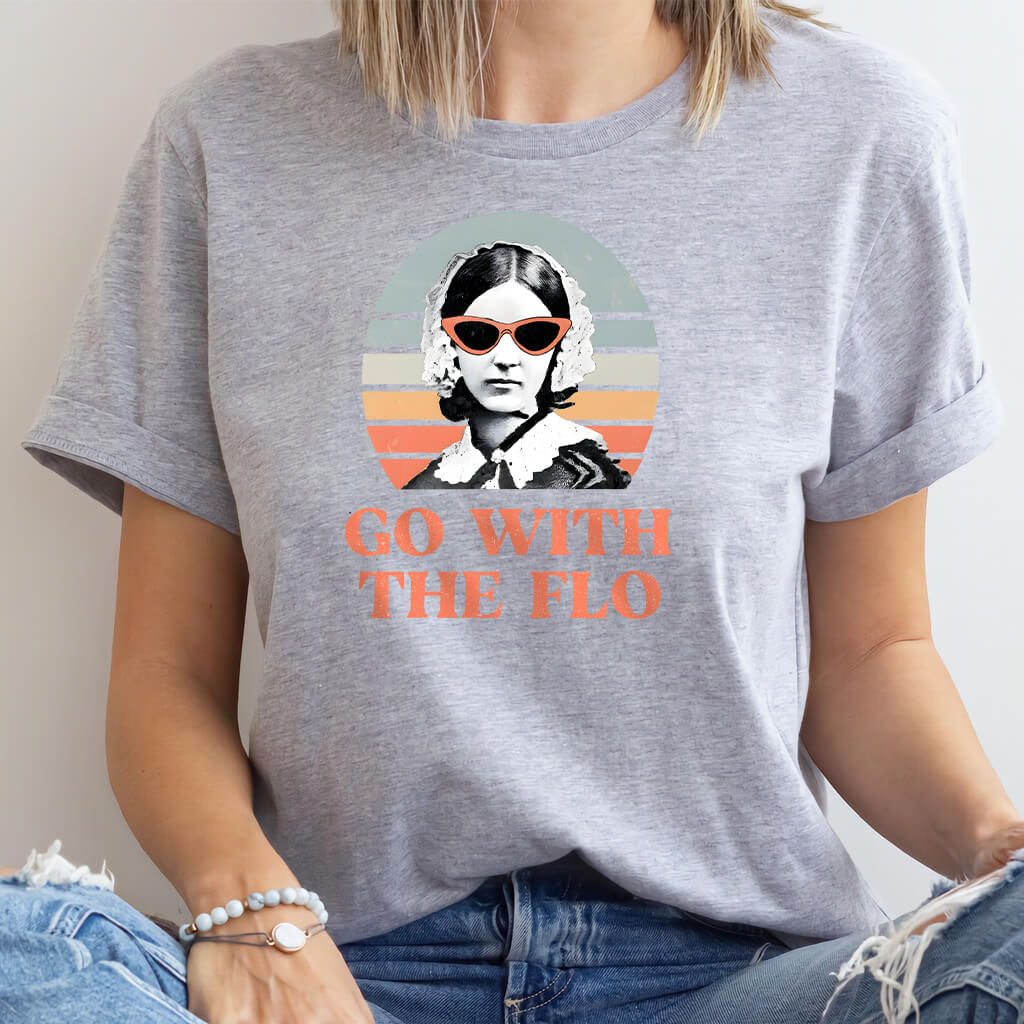 Go With the Flo Florence Nightingale T-shirt - Funny Nurse Tee