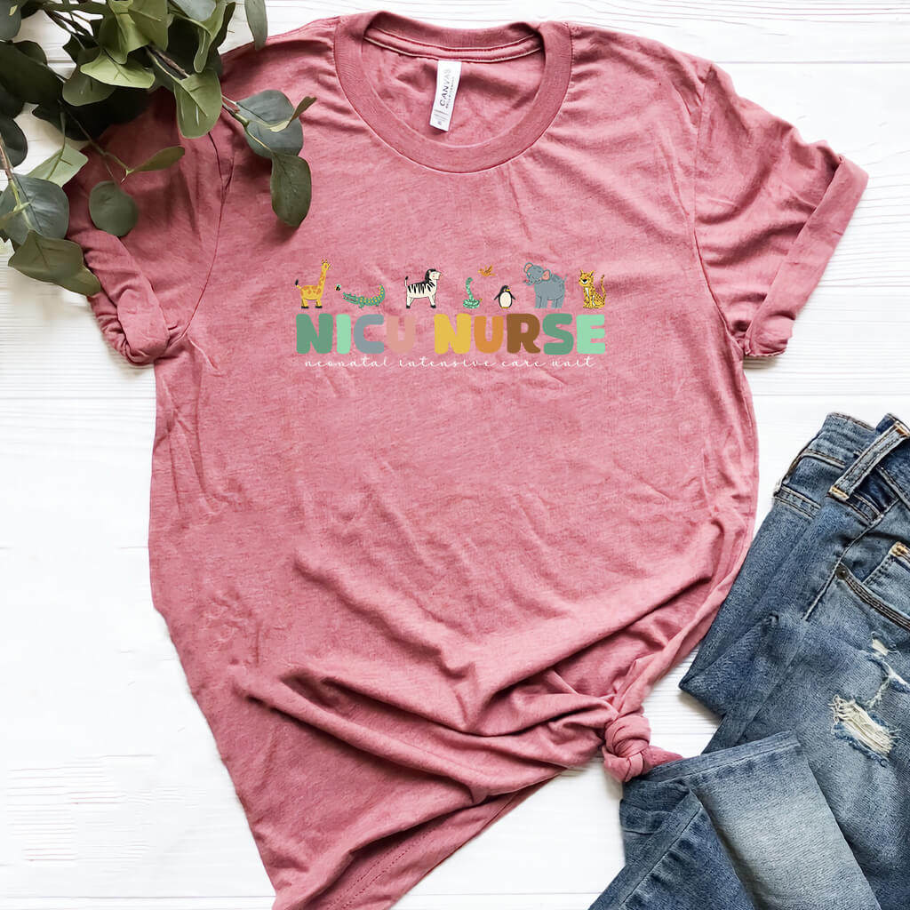 NICU Nurse T-shirt with Funny Animals
