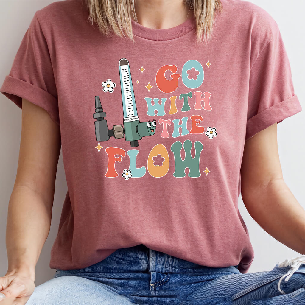 Go with the Flow Funny ICU Nurse Shirt - Intensive Care Unit Tee