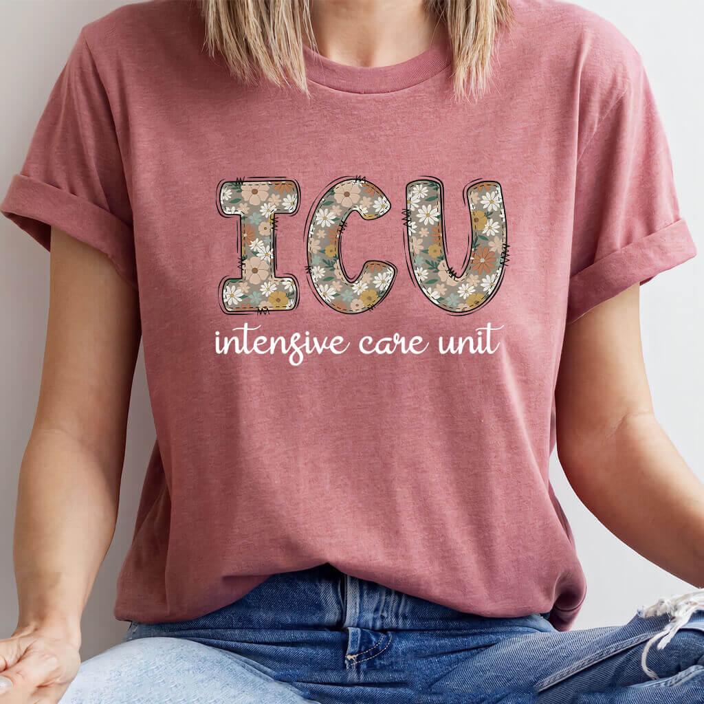 ICU Nurse Floral T-shirt