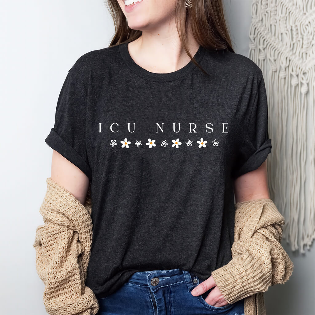 ICU Nurse Flowers Tee | Intensive Care Unit