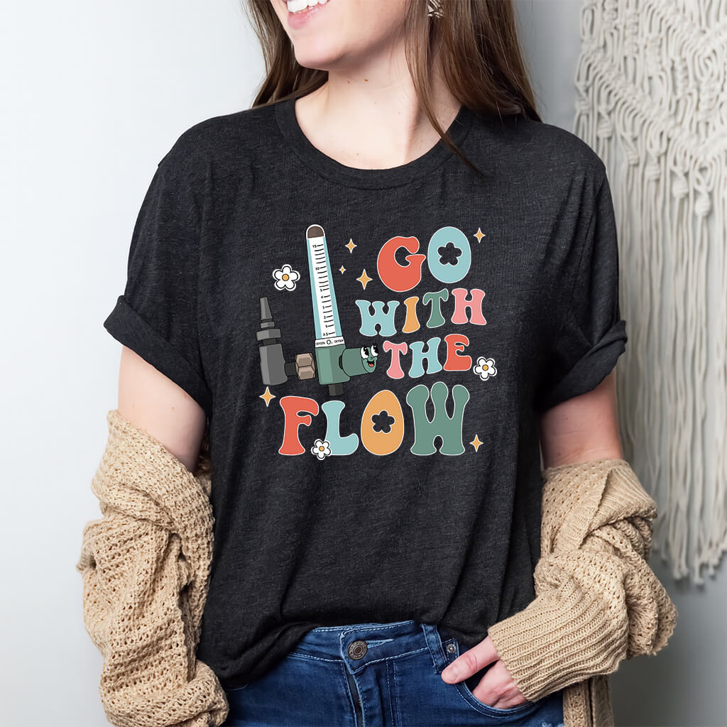 Go with the Flow Funny ICU Nurse Shirt - Intensive Care Unit Tee