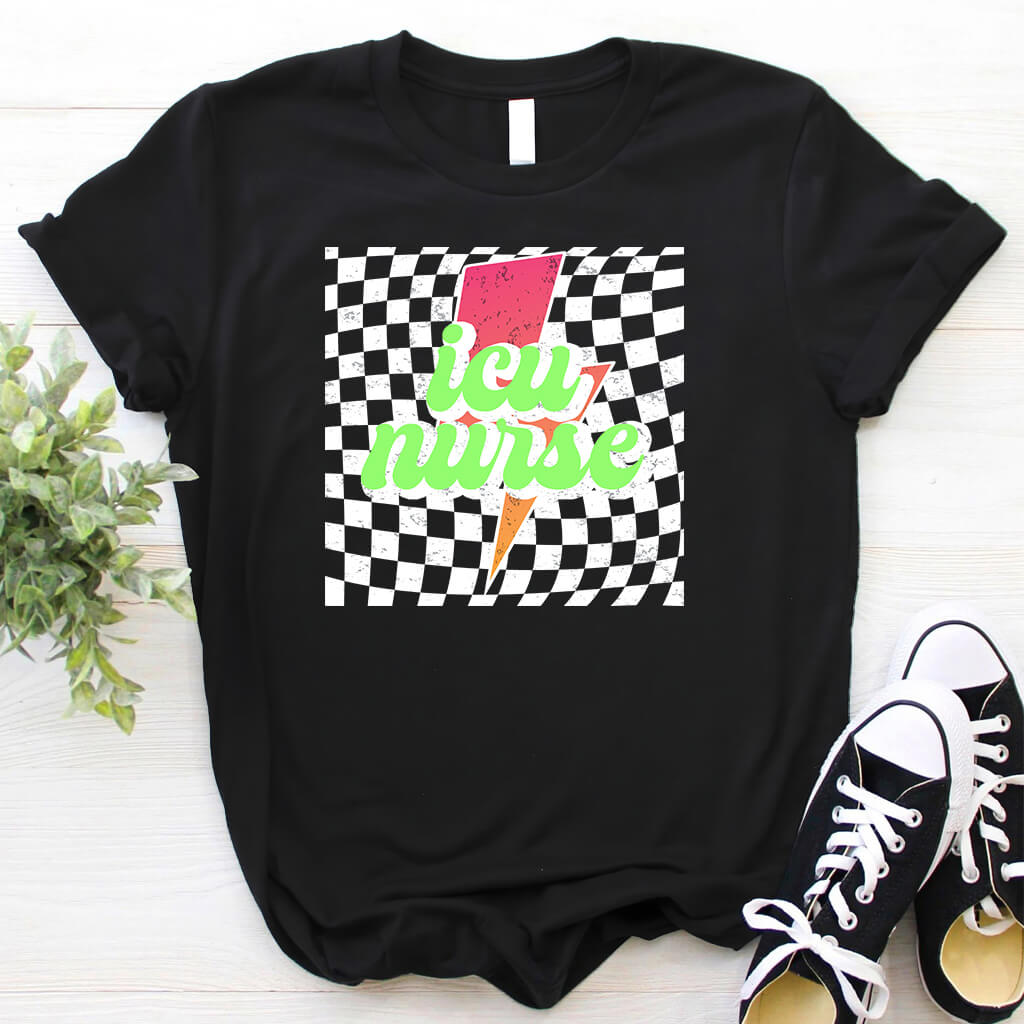 ICU Nurse Retro Flash T-shirt - Intensive Care Unit Tee