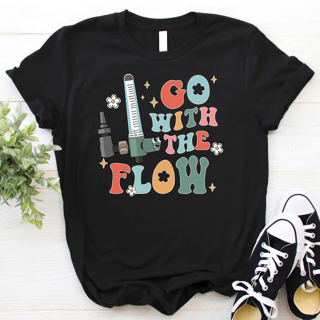 Go with the Flow Funny ICU Nurse Shirt - Intensive Care Unit Tee