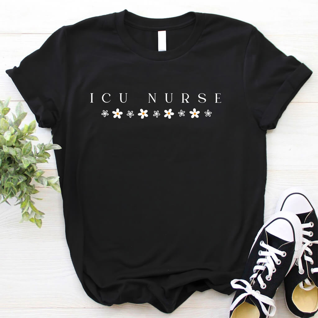 ICU Nurse Flowers Tee | Intensive Care Unit