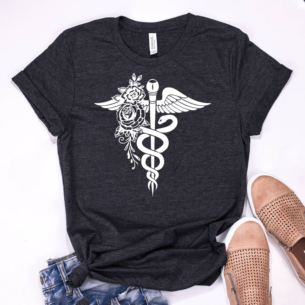 Floral Caduceus T-shirt