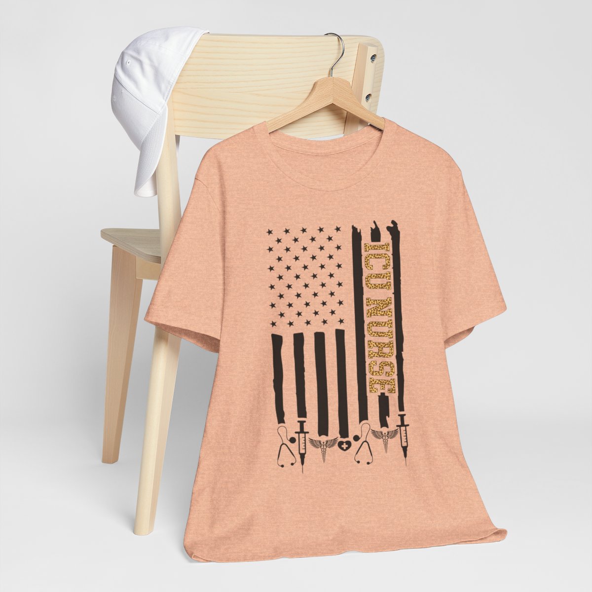 Cheetah Intensive Care ICU Nurse U.S Flag Tee