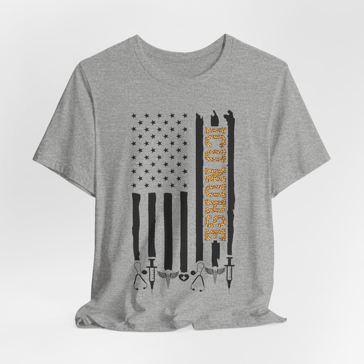 Cheetah Intensive Care ICU Nurse U.S Flag Tee