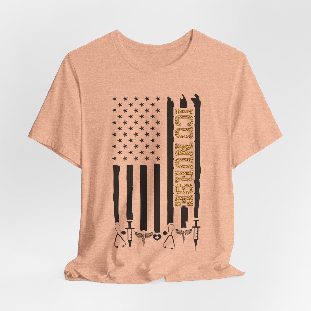 Cheetah Intensive Care ICU Nurse U.S Flag Tee