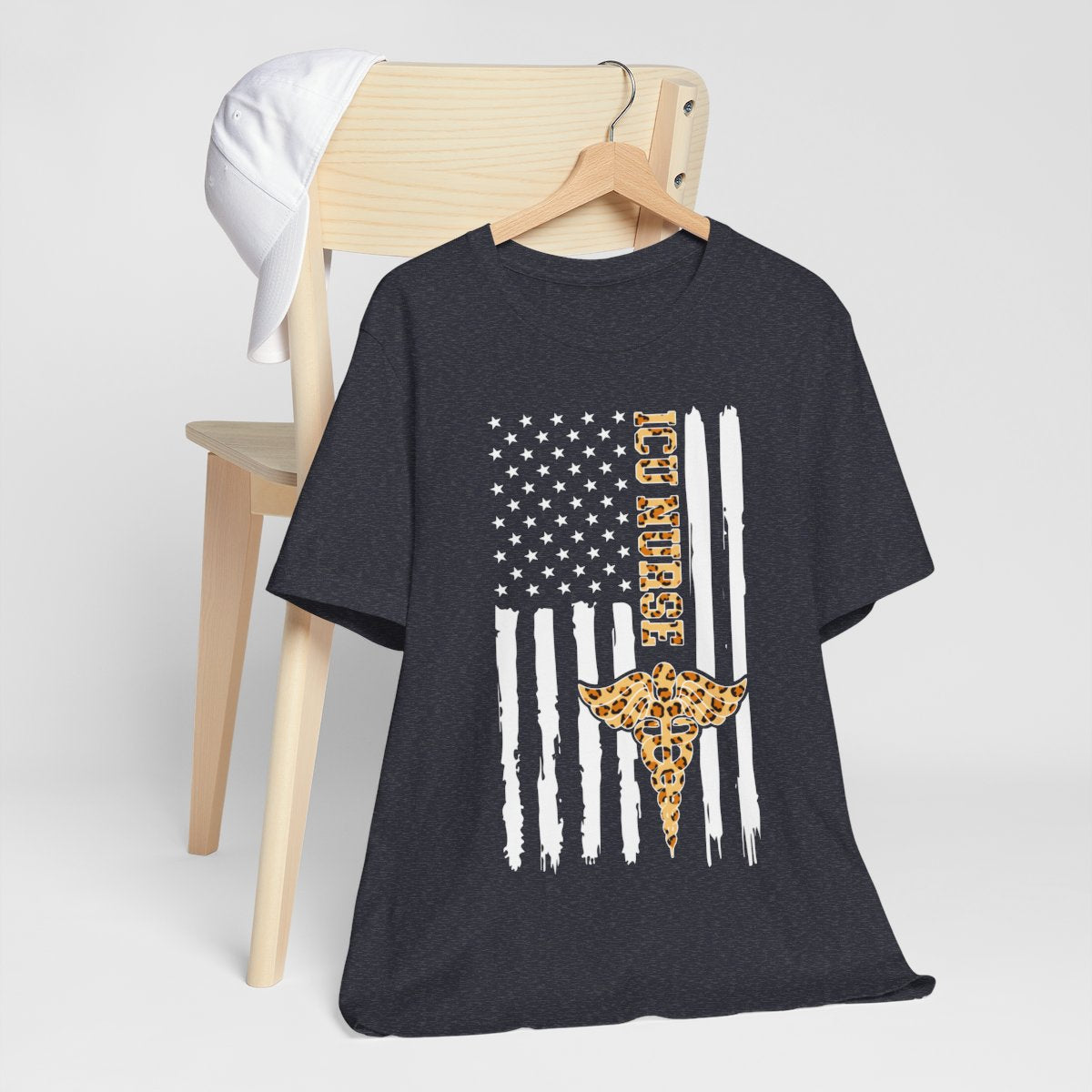 Cheetah Intensive Care ICU Nurse U.S Flag Tee