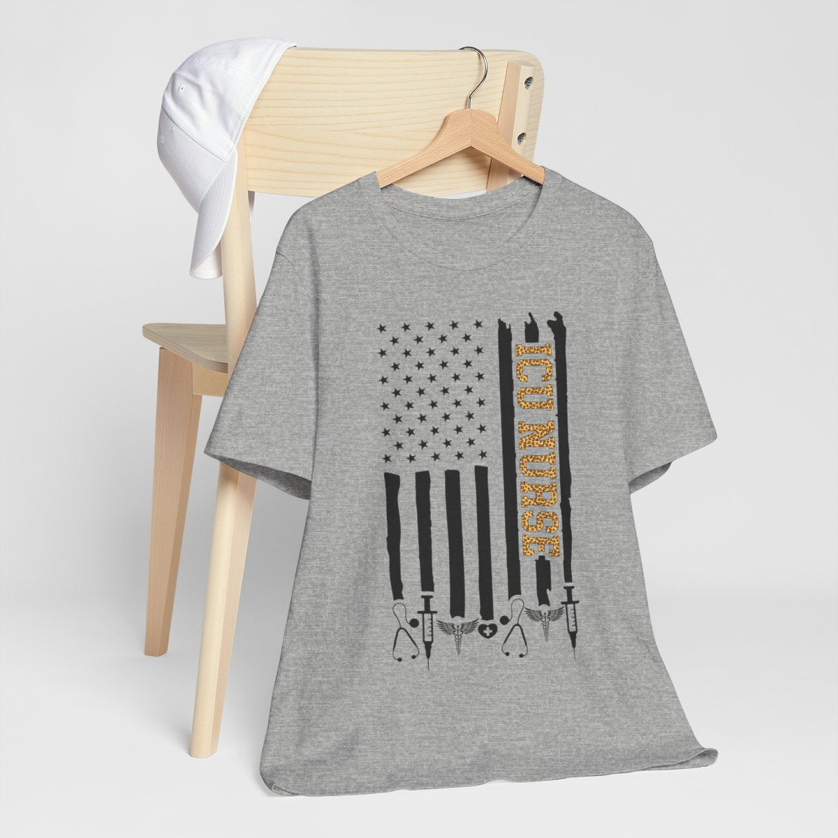 Cheetah Intensive Care ICU Nurse U.S Flag Tee