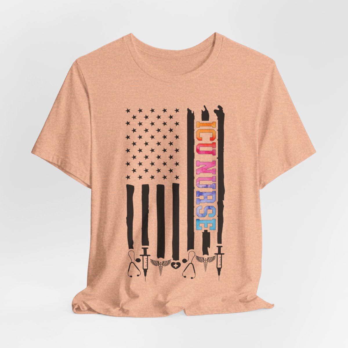 Tie Dye ICU Nurse U.S Flag Shirt