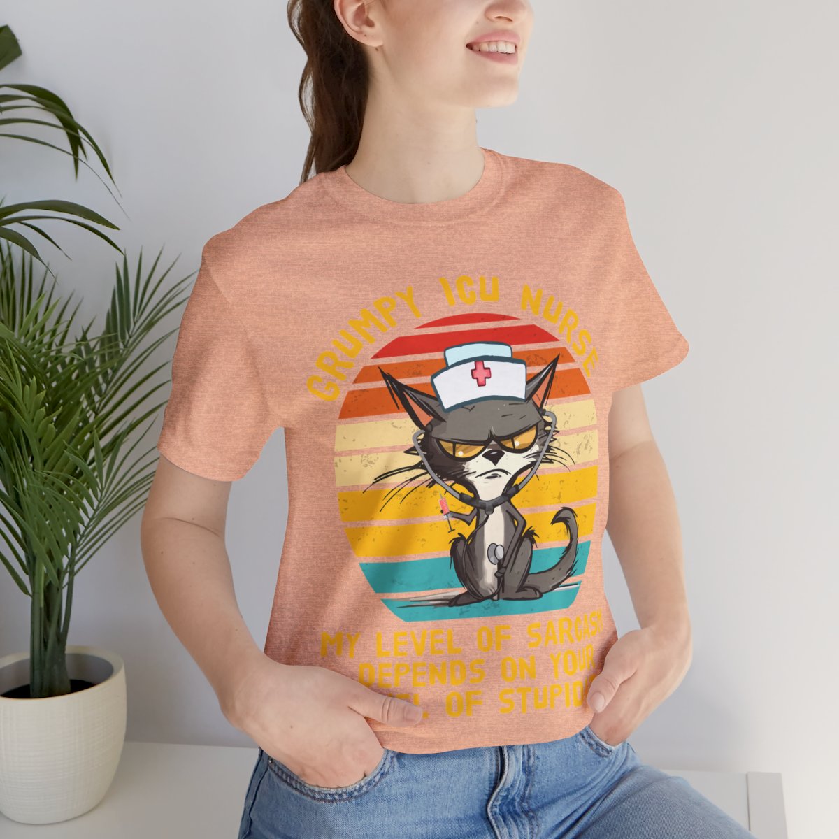 Grumpy ICU Nurse Funny Tee - My Level of Sarcasm Depends on your Level of Stupidity
