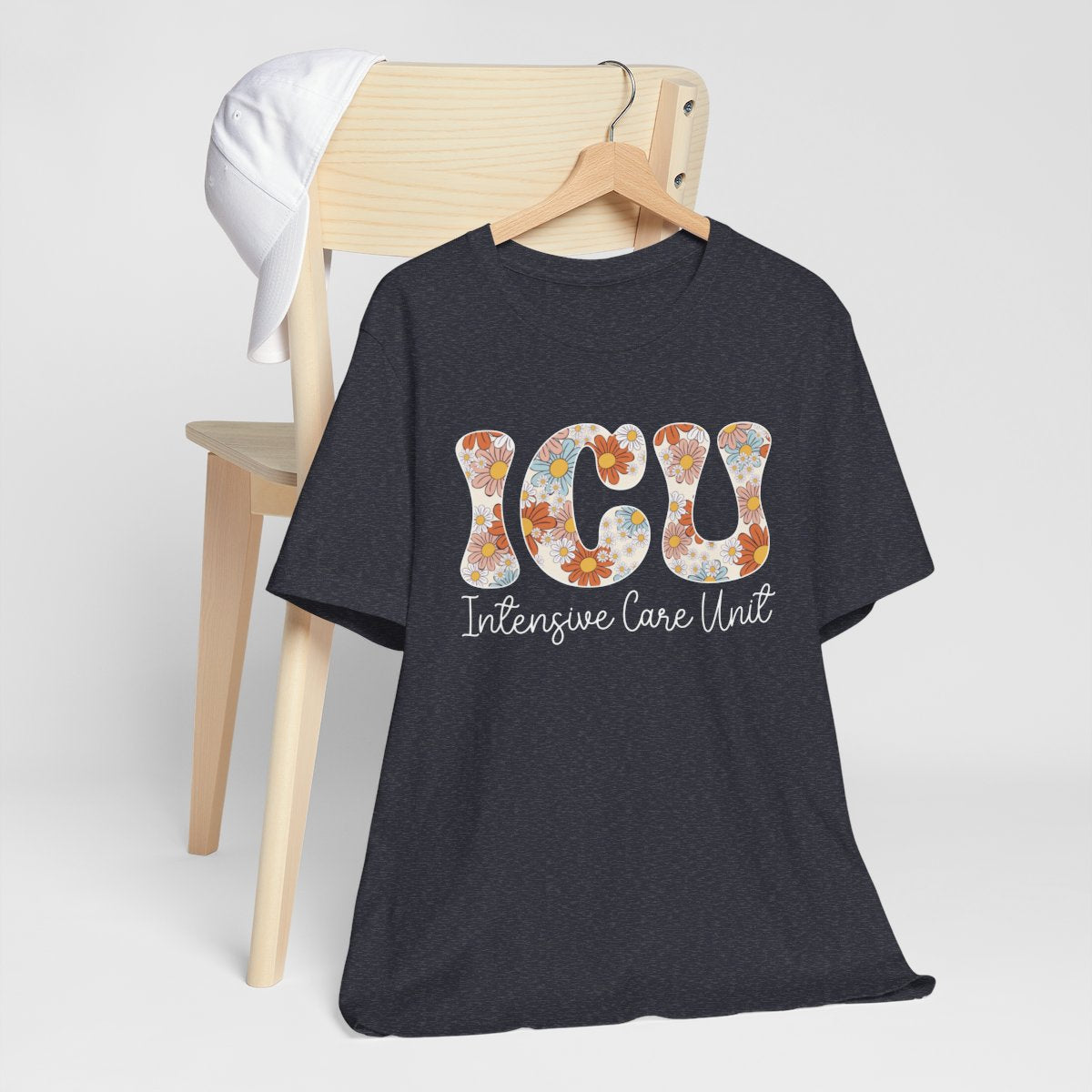 ICU Nurse Floral Tee - Intensive Care Unit T-Shirt
