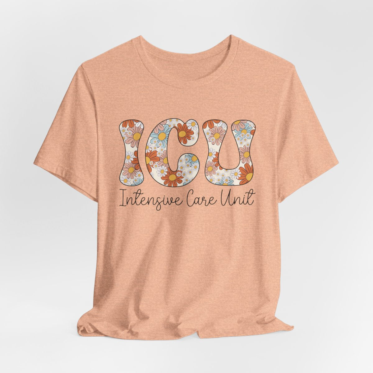 ICU Nurse Floral Tee - Intensive Care Unit T-Shirt