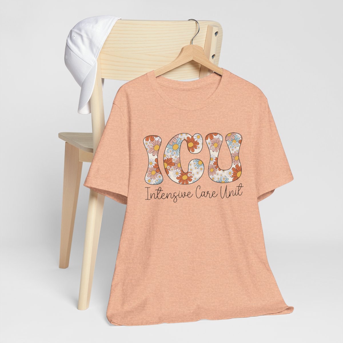 ICU Nurse Floral Tee - Intensive Care Unit T-Shirt