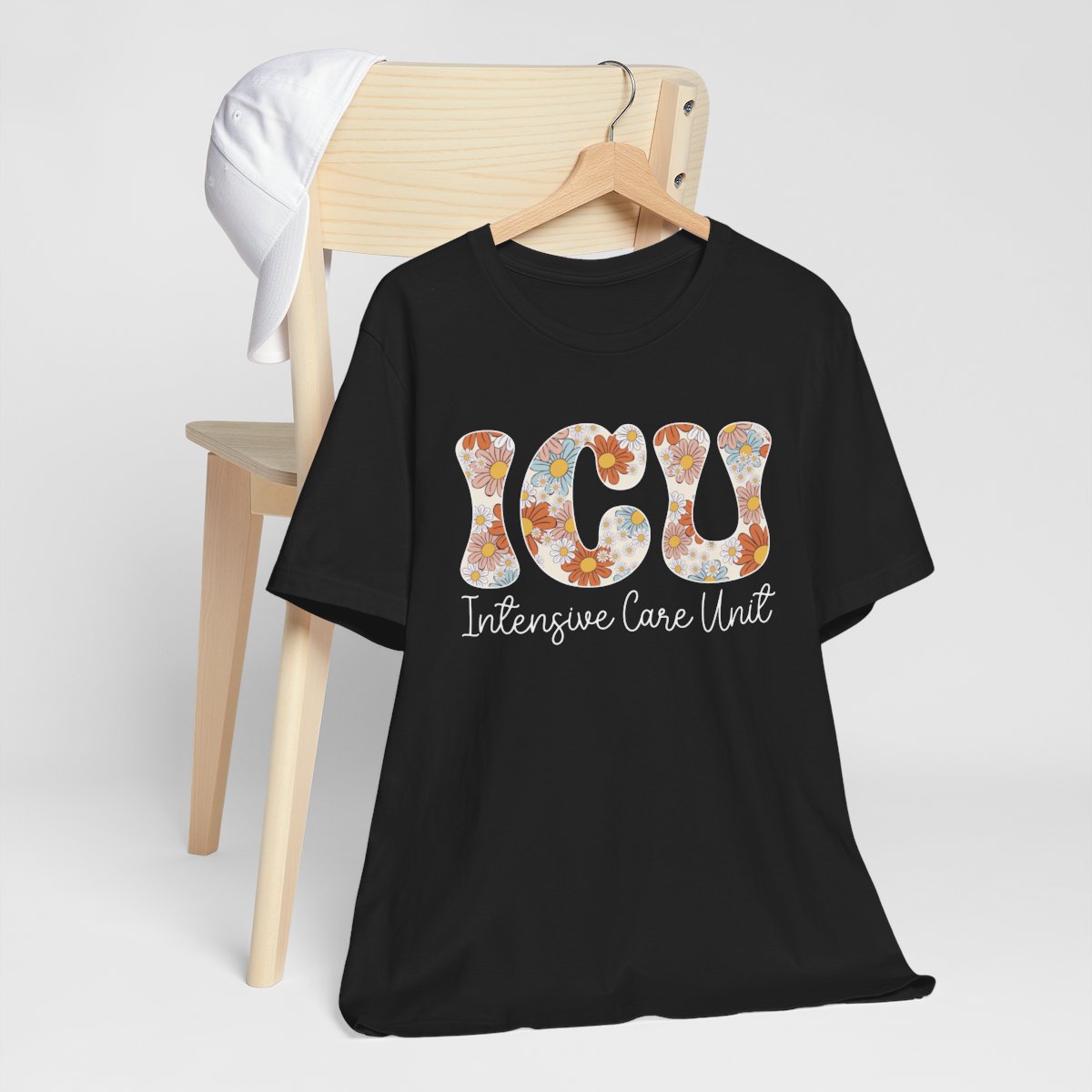 ICU Nurse Floral Tee - Intensive Care Unit T-Shirt