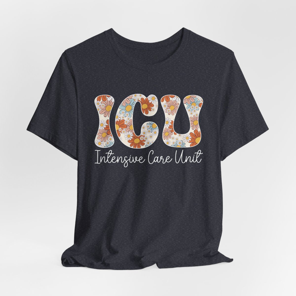ICU Nurse Floral Tee - Intensive Care Unit T-Shirt