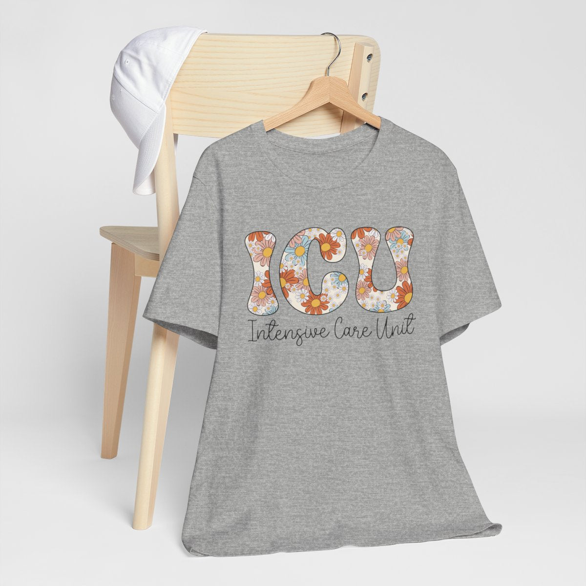 ICU Nurse Floral Tee - Intensive Care Unit T-Shirt