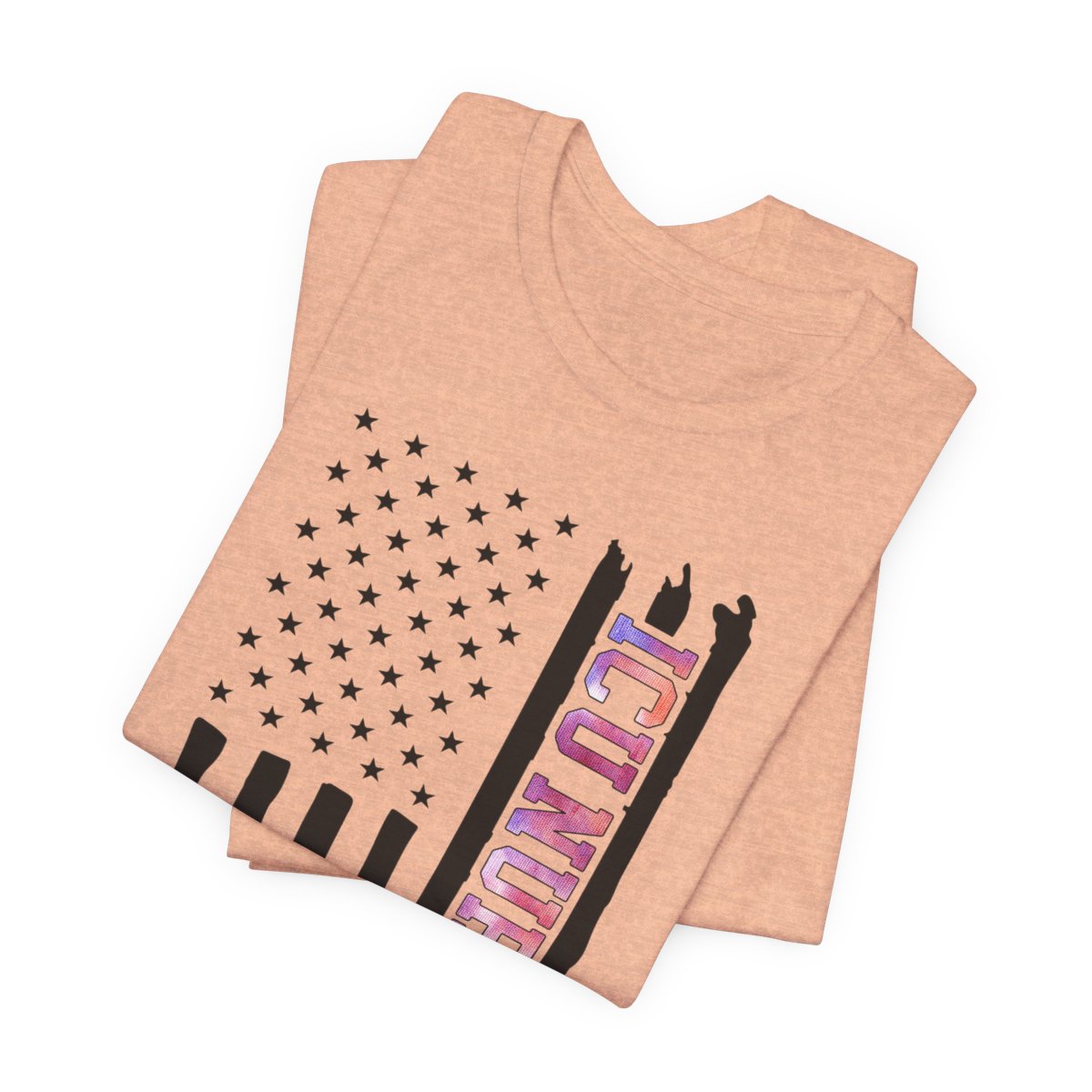 Colorful ICU Nurse U.S Flag Tee