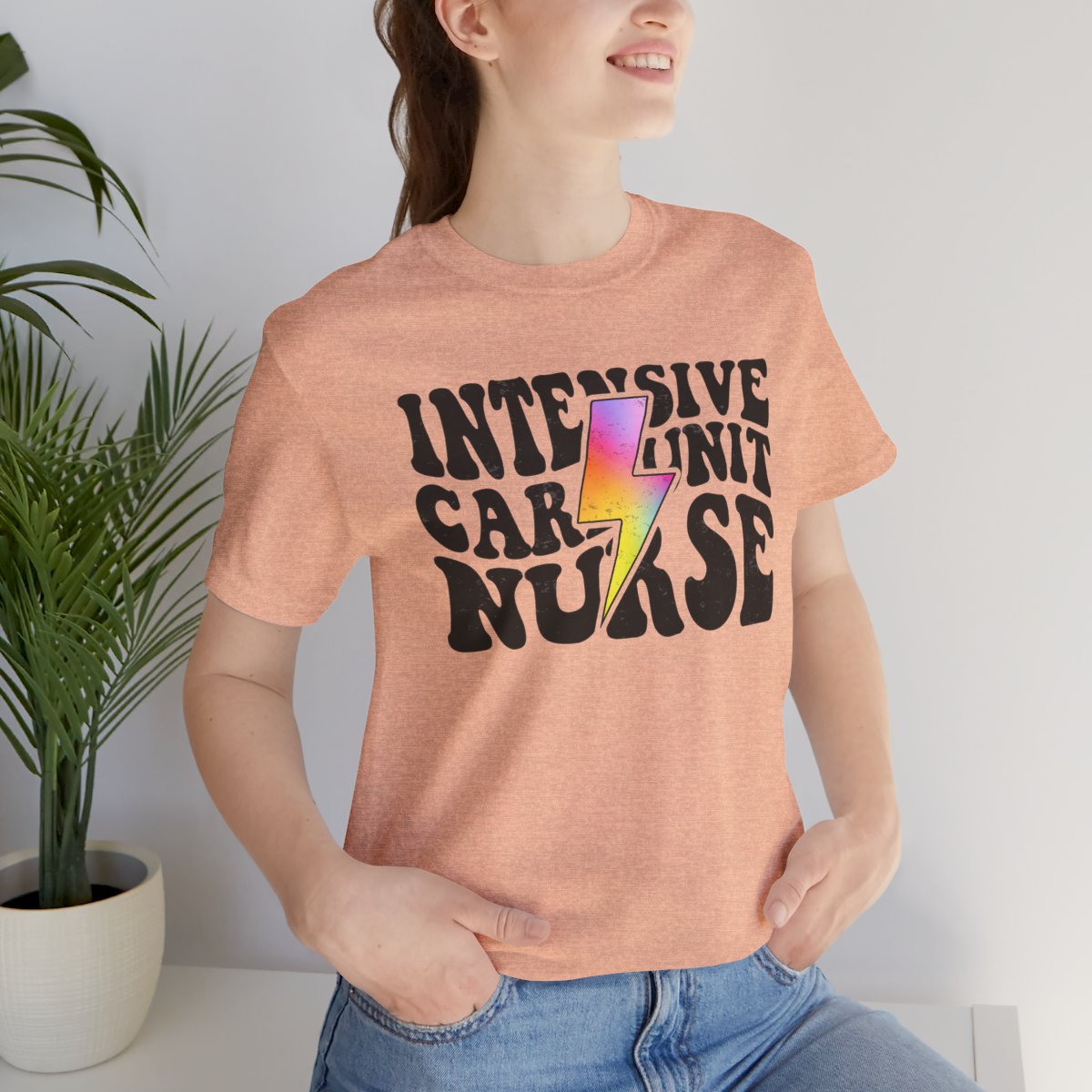 Intensive Care Unit Nurse Rainbow Flash Tee - ICU Shirt