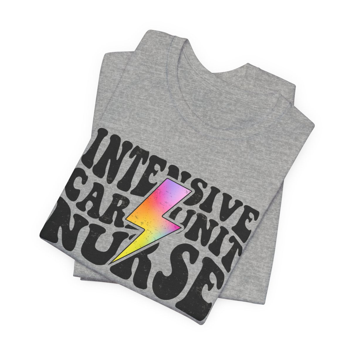 Intensive Care Unit Nurse Rainbow Flash Tee - ICU Shirt