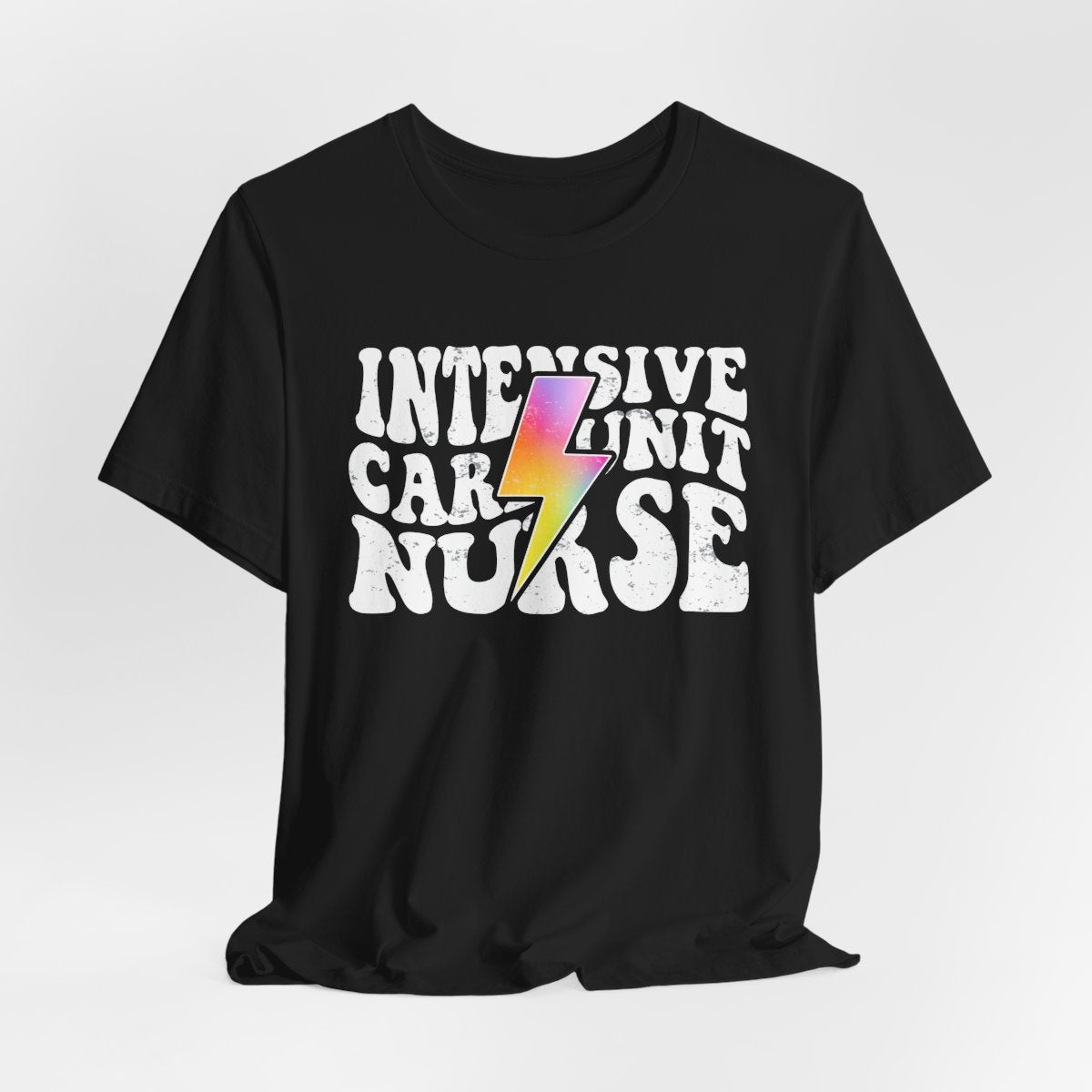 Intensive Care Unit Nurse Rainbow Flash Tee - ICU Shirt