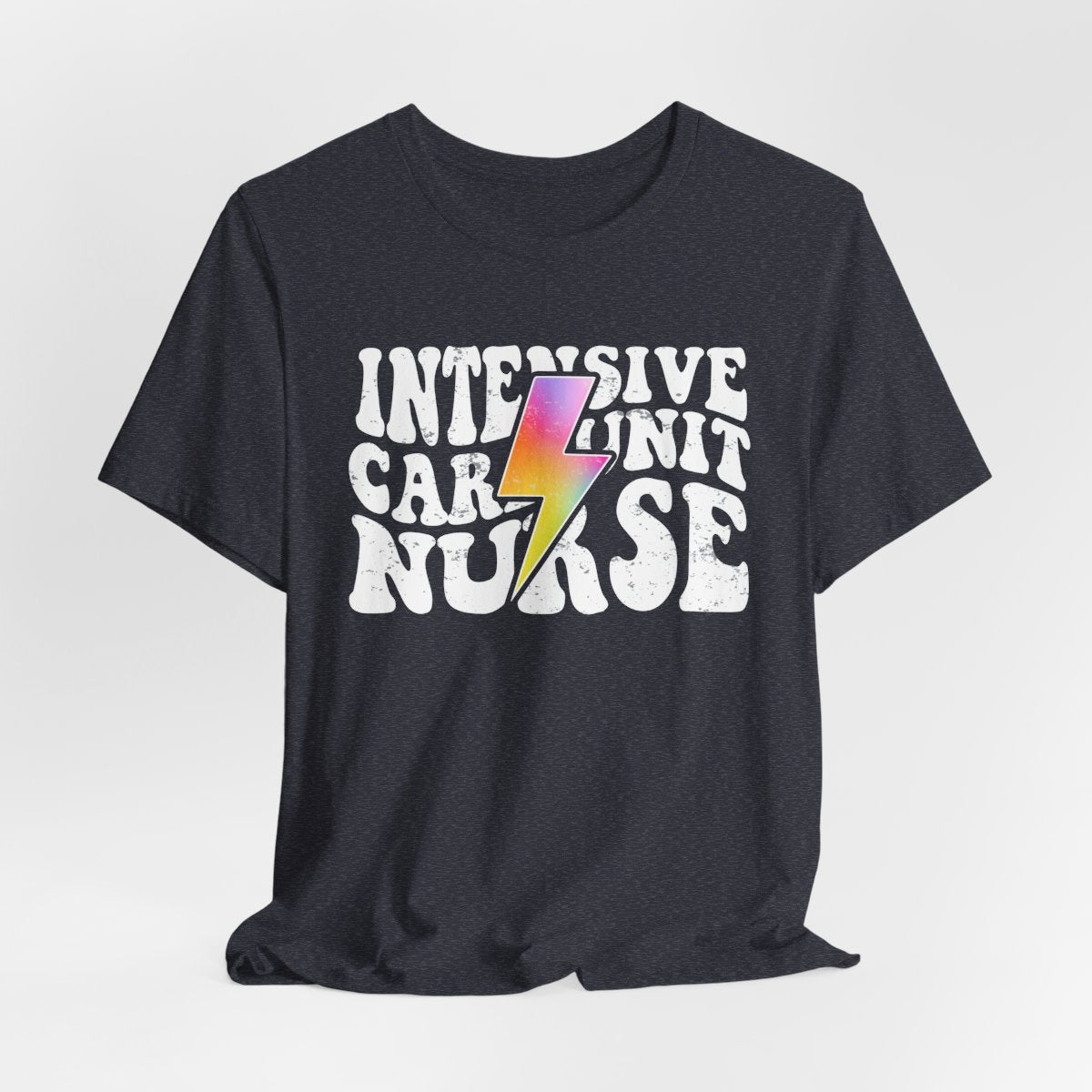 Intensive Care Unit Nurse Rainbow Flash Tee - ICU Shirt