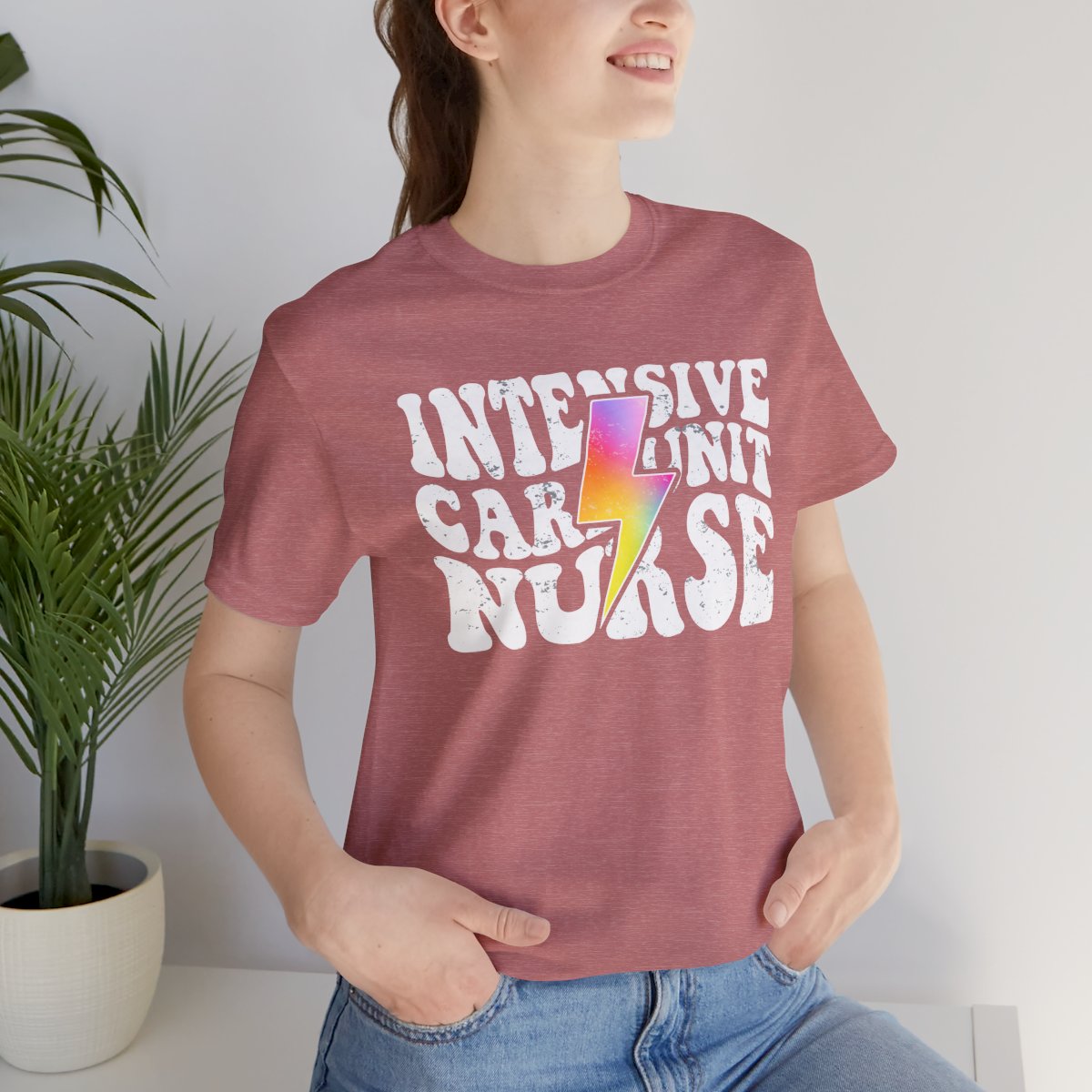 Intensive Care Unit Nurse Rainbow Flash Tee - ICU Shirt