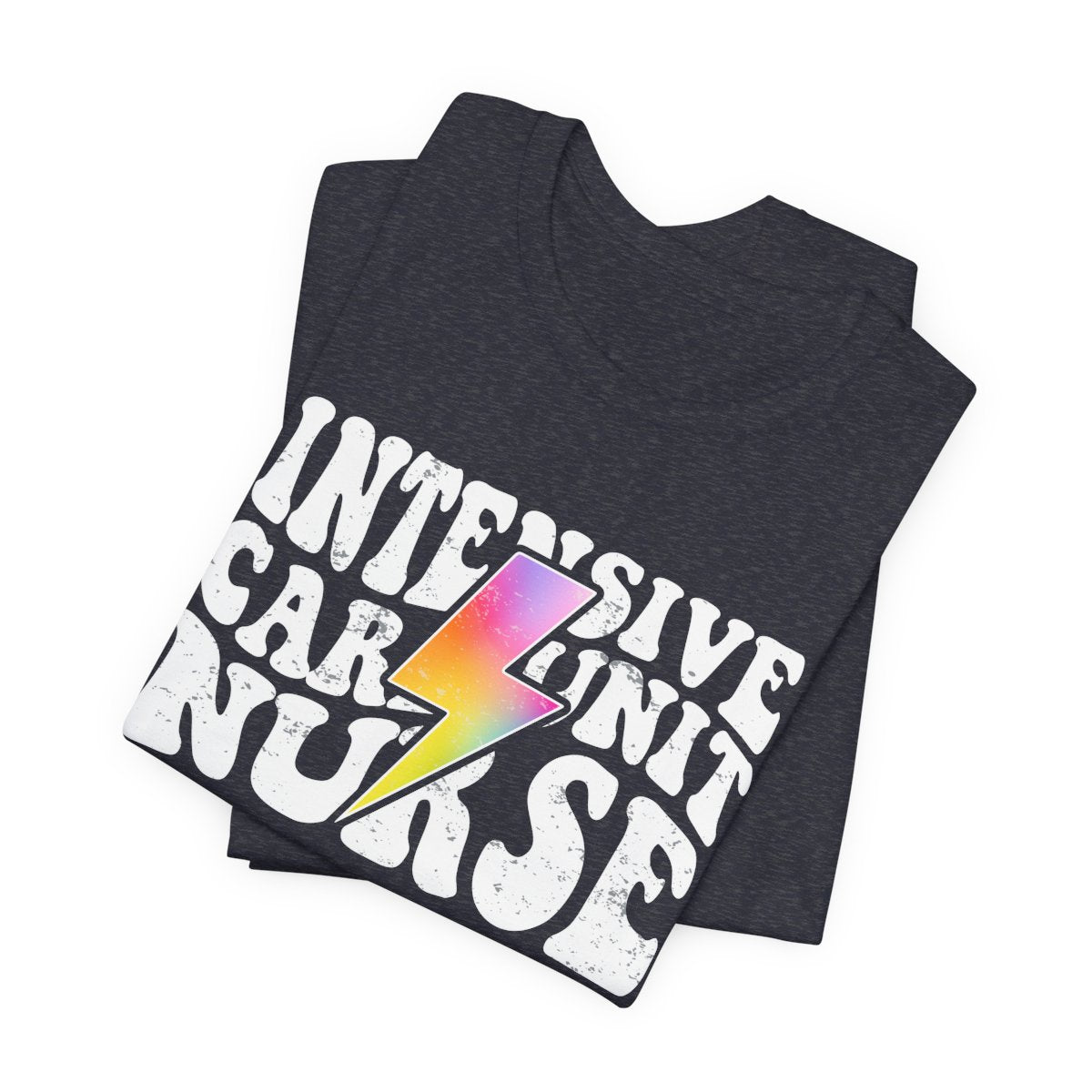 Intensive Care Unit Nurse Rainbow Flash Tee - ICU Shirt