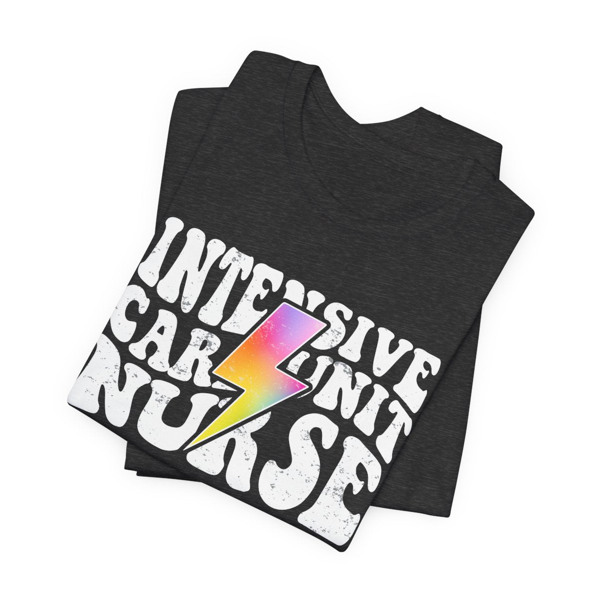 Intensive Care Unit Nurse Rainbow Flash Tee - ICU Shirt