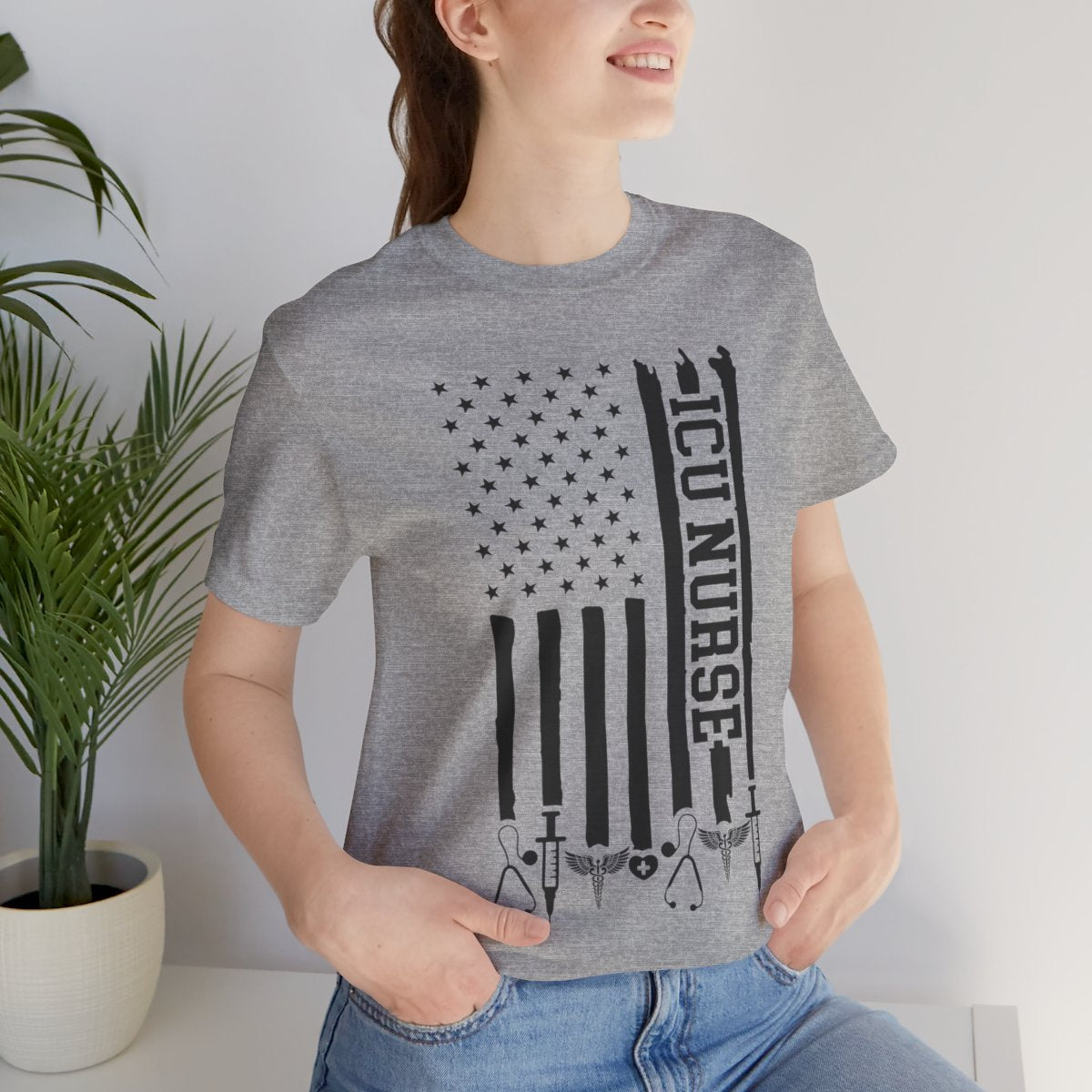 ICU Nurse U.S Flag T-shirt