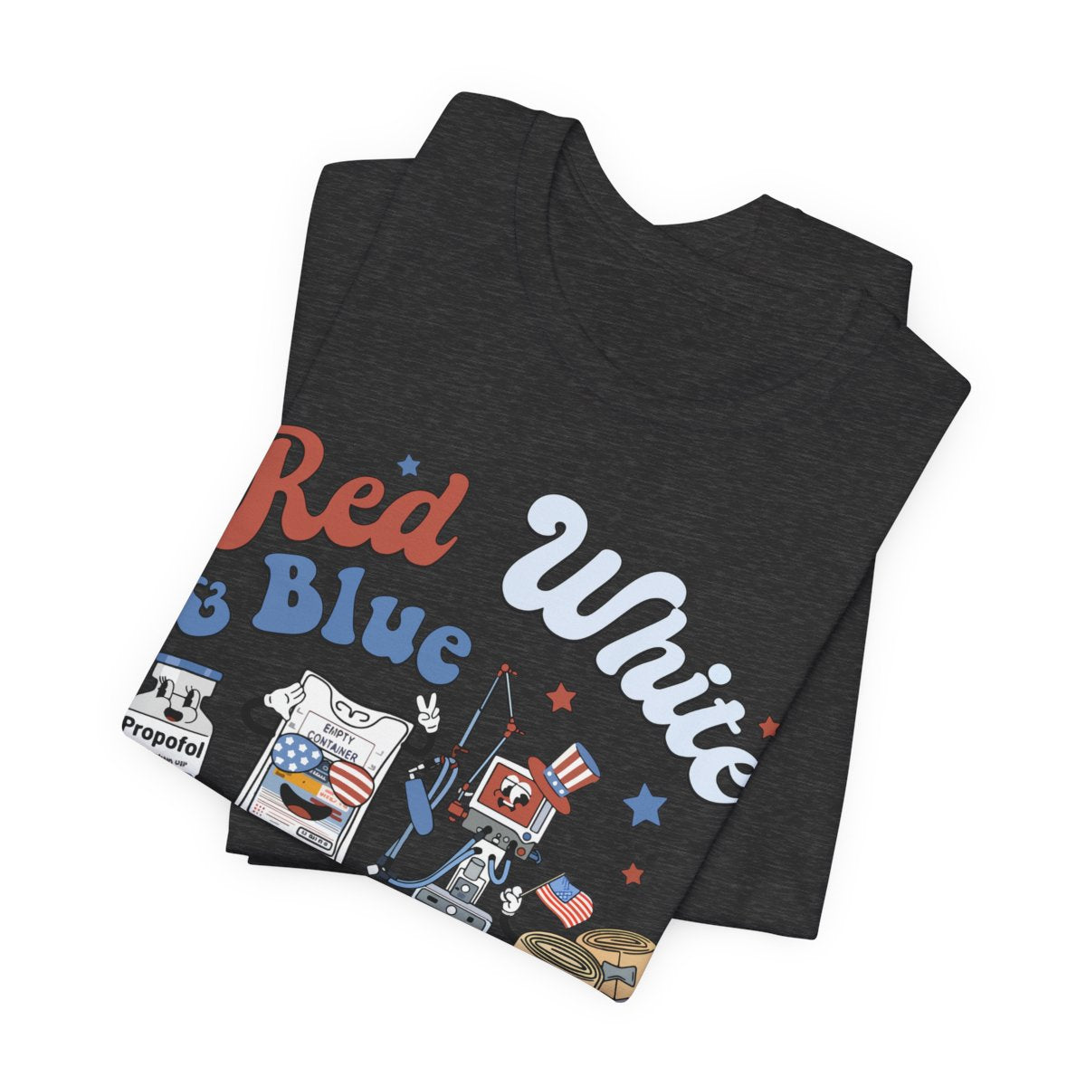 4th July Red White and Blue ICU Crew Shirt - Intensive Care Unit Nurse Tee