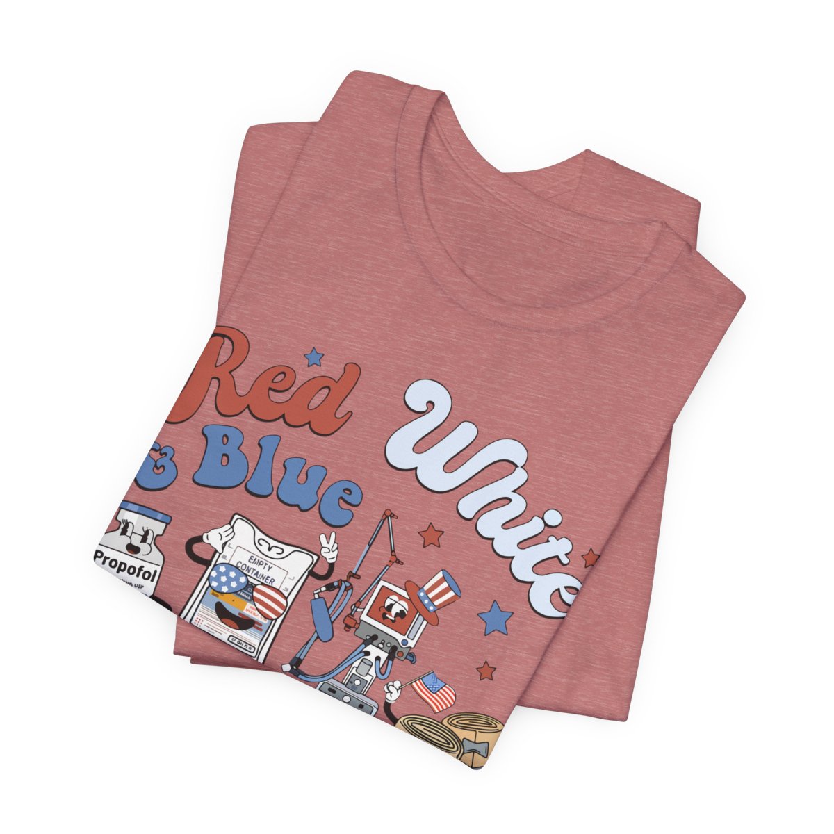 4th July Red White and Blue ICU Crew Shirt - Intensive Care Unit Nurse Tee