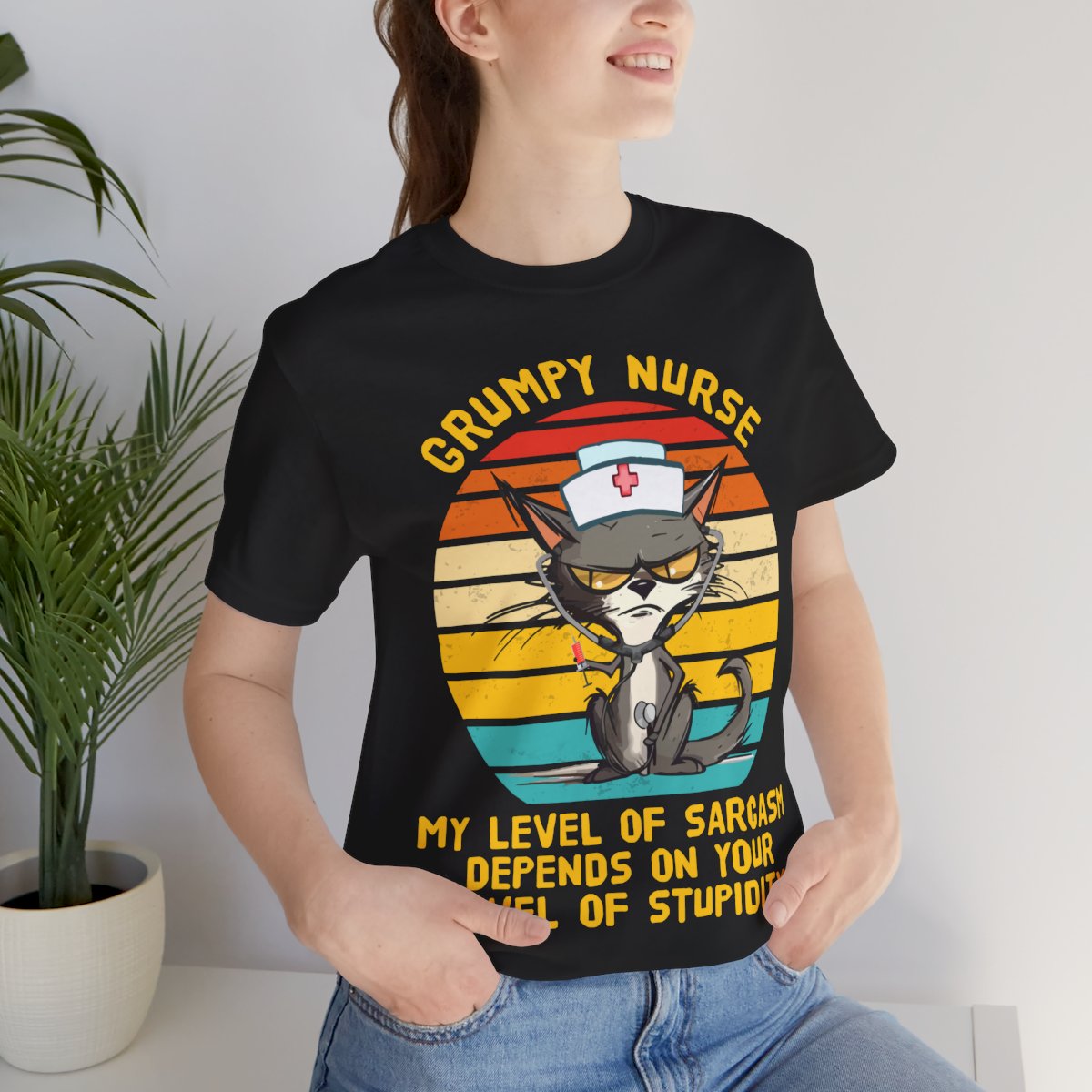 Grumpy Nurse T-shirt - Funny Nurse Cat Tee