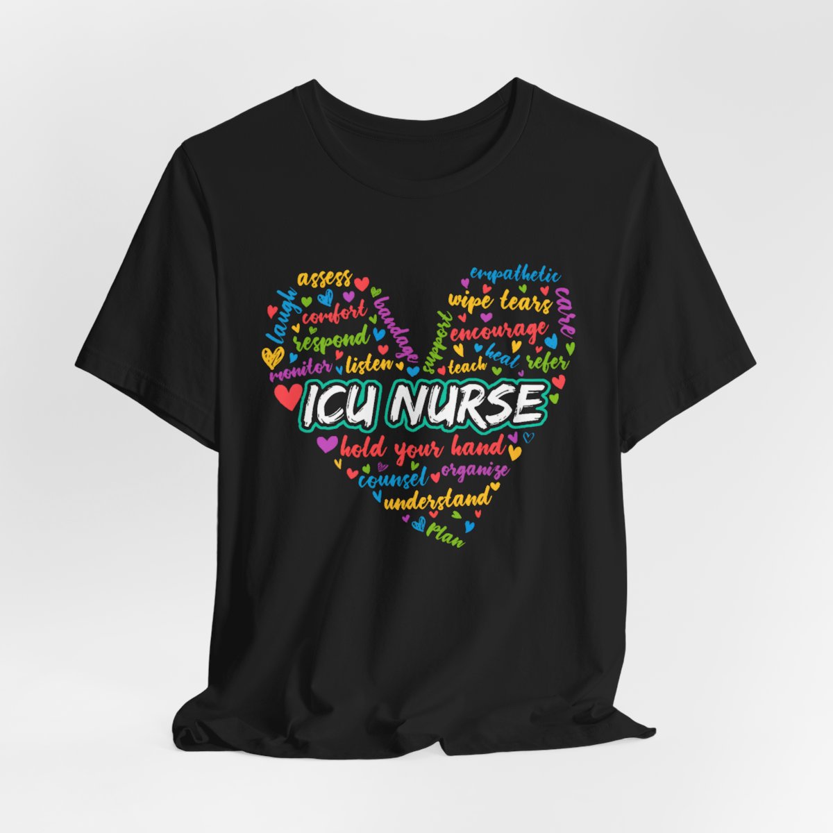 ICU Nurse Colorful Heart T-shirt
