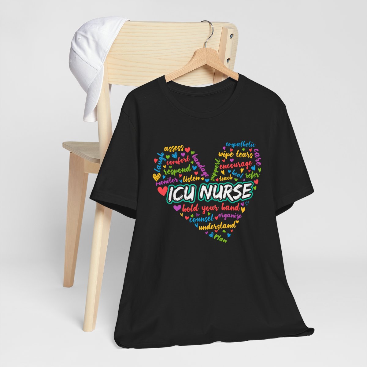 ICU Nurse Colorful Heart T-shirt