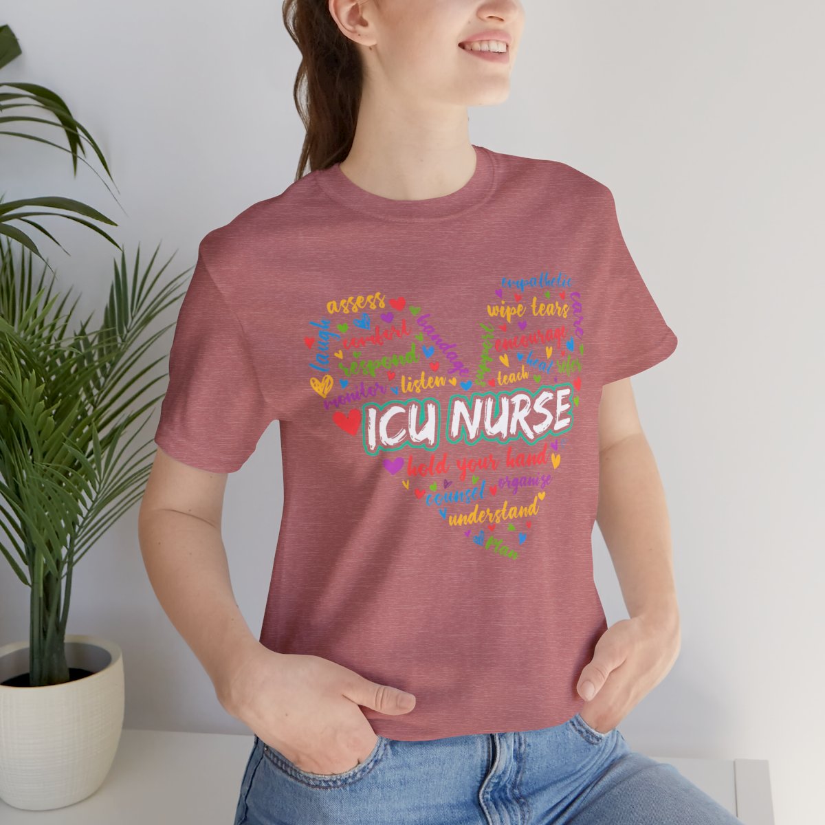 ICU Nurse Colorful Heart T-shirt