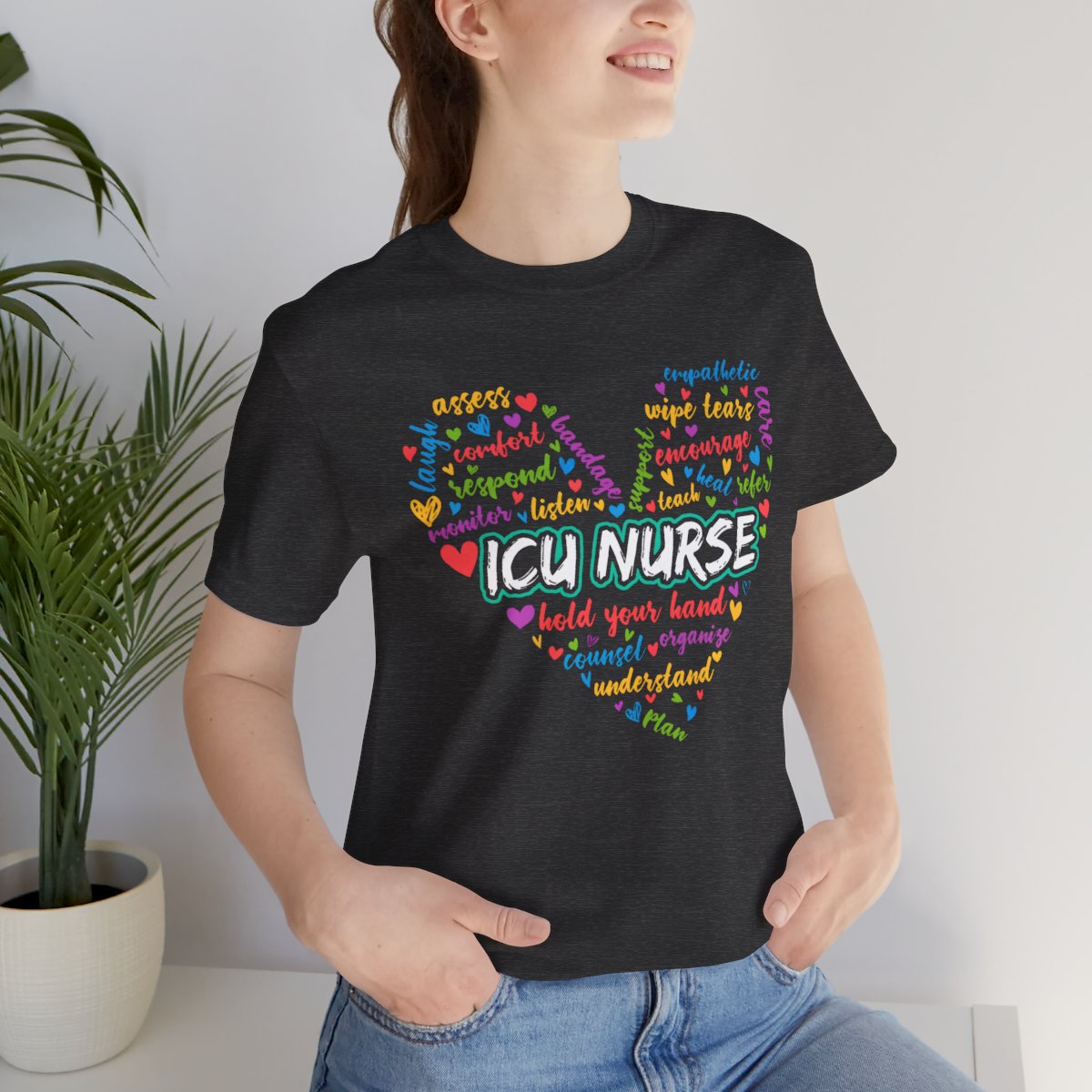 ICU Nurse Colorful Heart T-shirt