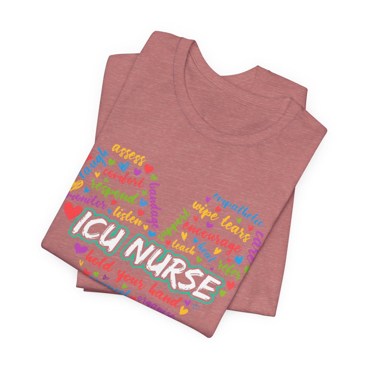 ICU Nurse Colorful Heart T-shirt