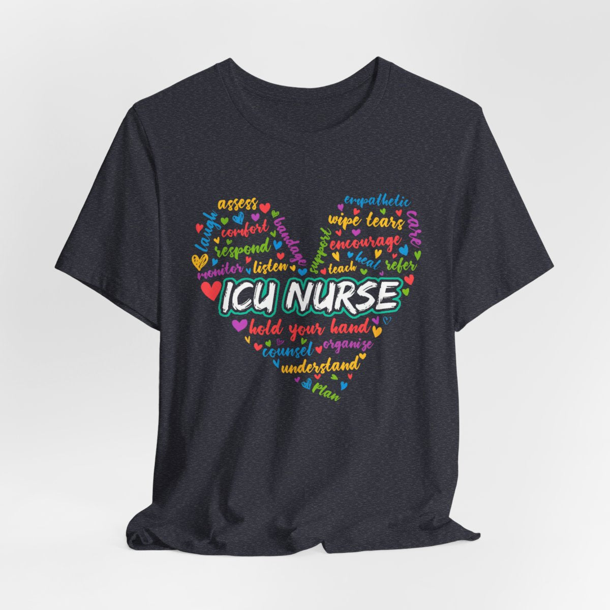 ICU Nurse Colorful Heart T-shirt