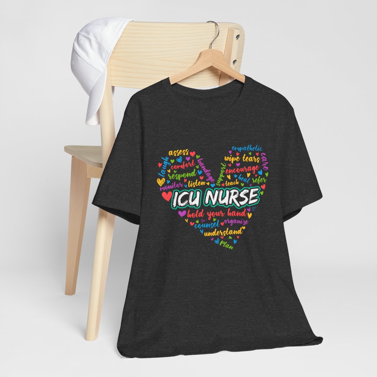 ICU Nurse Colorful Heart T-shirt